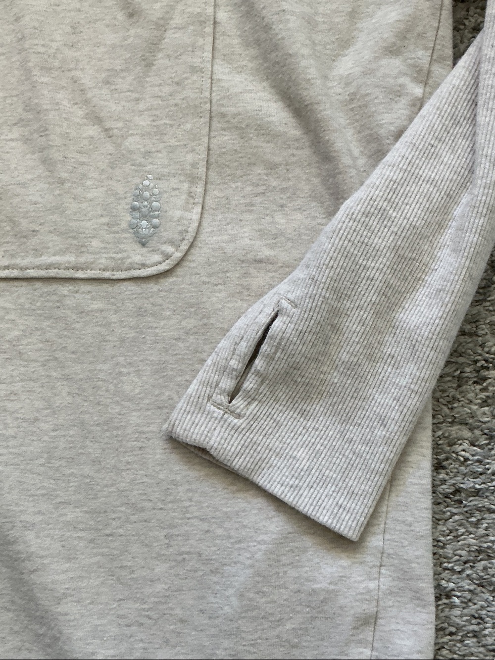 New FP Movement by Free People Hot Shot Hooded Layer Long Sleeve ~ Oatmeal - Picture 4 of 8